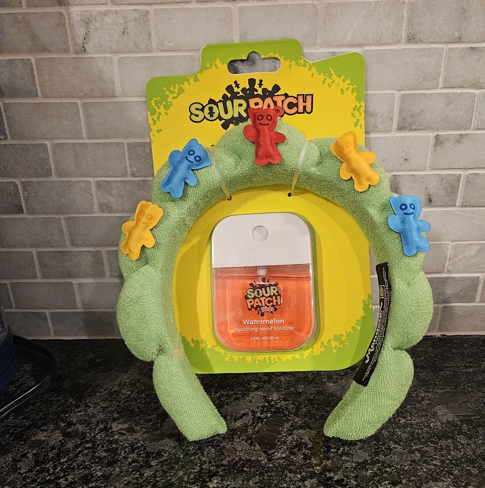 Sour Patch Kids Green Headband with Watermelon Sanitizing Set